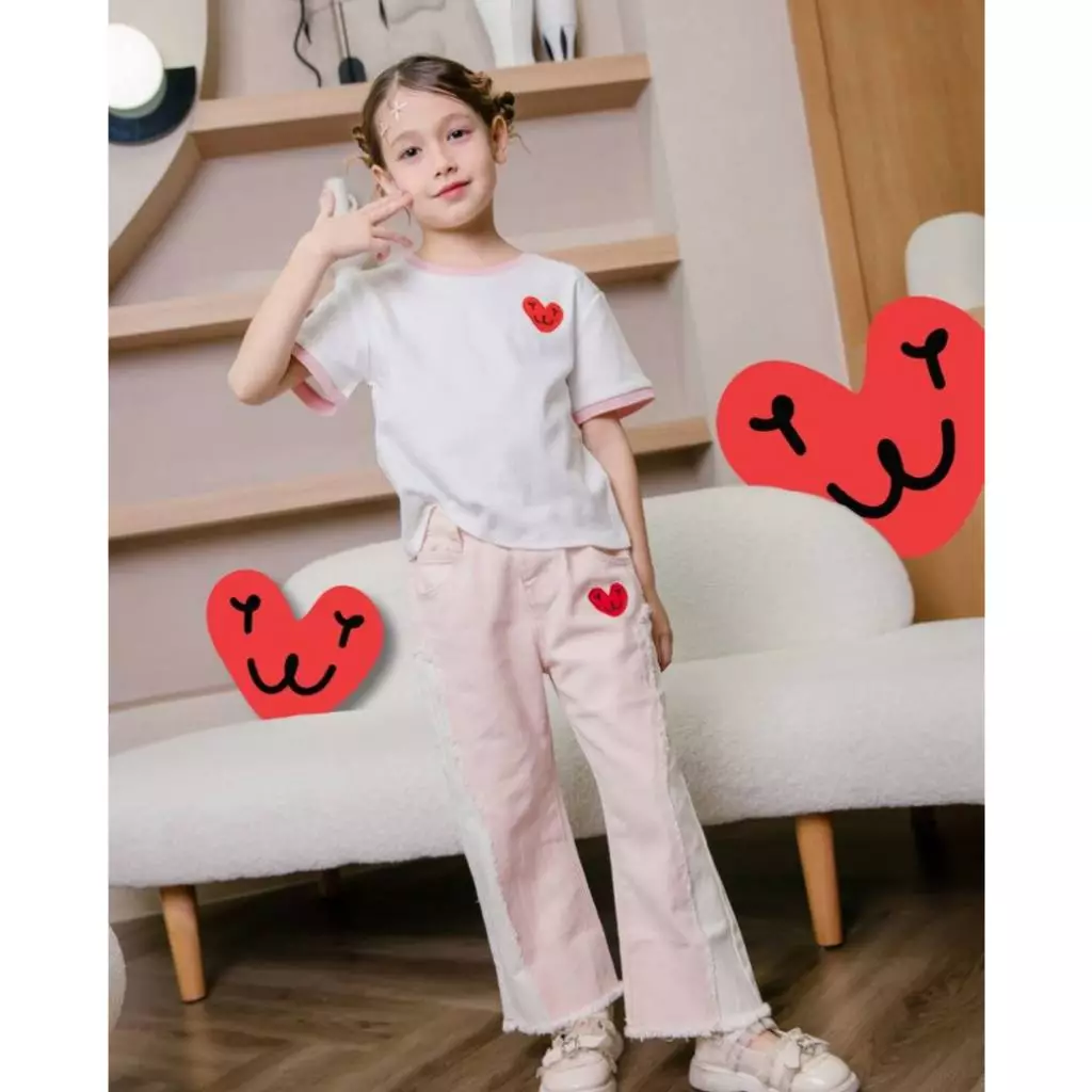 TW Baby - กางเกงยีนส์เด็กผู้หญิง สีชมพู