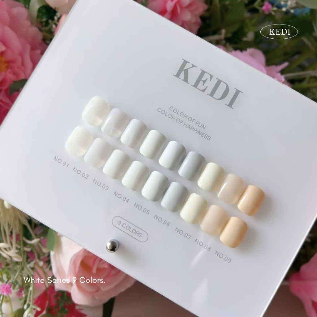 Kedi White Tone 9 Colors มัดรวมโทนขาว Kedi ขาวที่ดี ต้องขาว Kedi เนื้อสีแน่น ทาง่าย