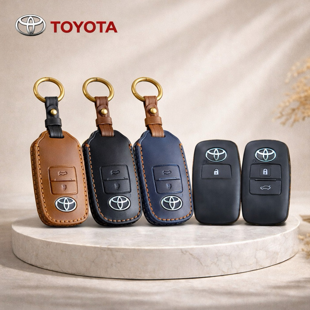 ซองหนังแท้ ใส่กุญแจรีโมทรถยนต์ รุ่นหนังกลับ Toyota All New Yaris Ativ,Cross/Raize Veloz 2022-26