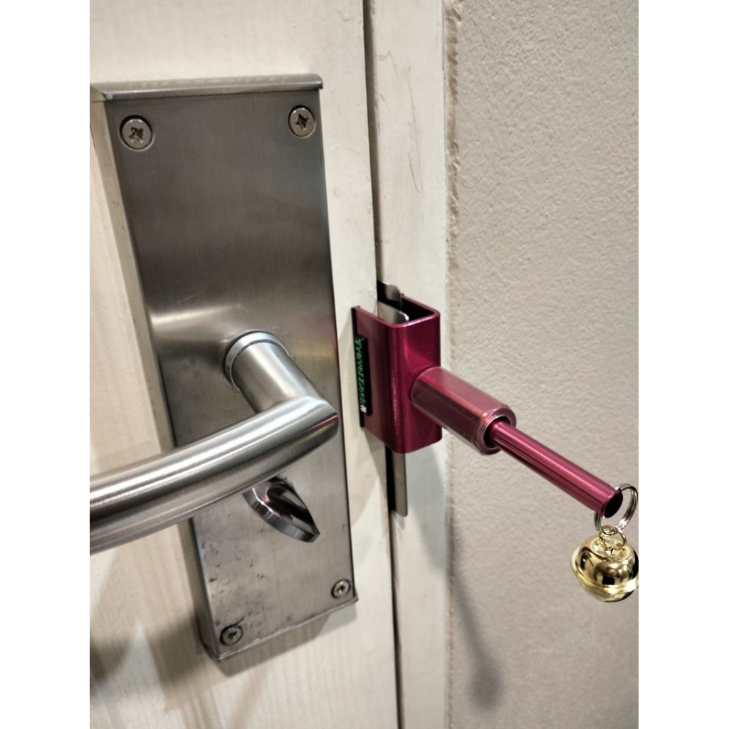 กลอนประตูไม่ต้องเจาะ Travel Lock (TL02) ใช้ล็อคประตูจากด้านใน, เปิดเข้าด้านใน ใช้แทนกลอนได้เลย