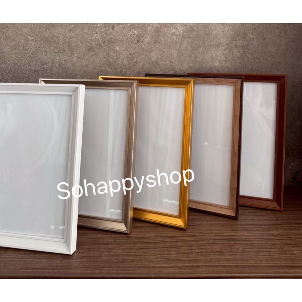 กรอบรูป สวยงาม ตกแต่งบ้าน สไตล์วินเทจ ใส่รูปภาพขนาด 3.5x5",4x6",5x7",6x8"A5,B5,A4,10x12"+กระจก+ขาตั้ง+หูแขวนผนัง