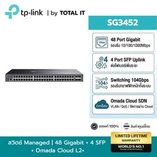 TP-Link SG3452 Omada Managed Switch สวิตช์ 48 พอร์ต Gigabit …