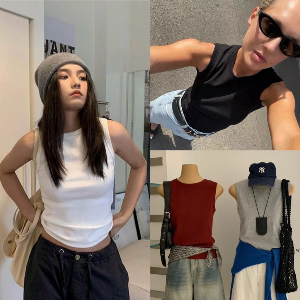 เสื้อแขนกุดคอกลมรุ่น 9069 TAG WG.WE 🇰🇷