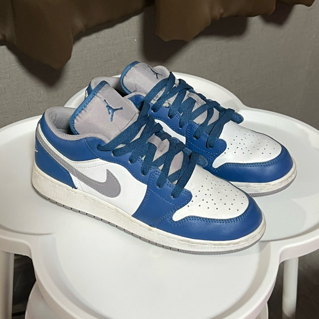 ส่งต่อ Air jordan 1 Low สี True Blue Sizeเด็กโต US6Y(24cm.)