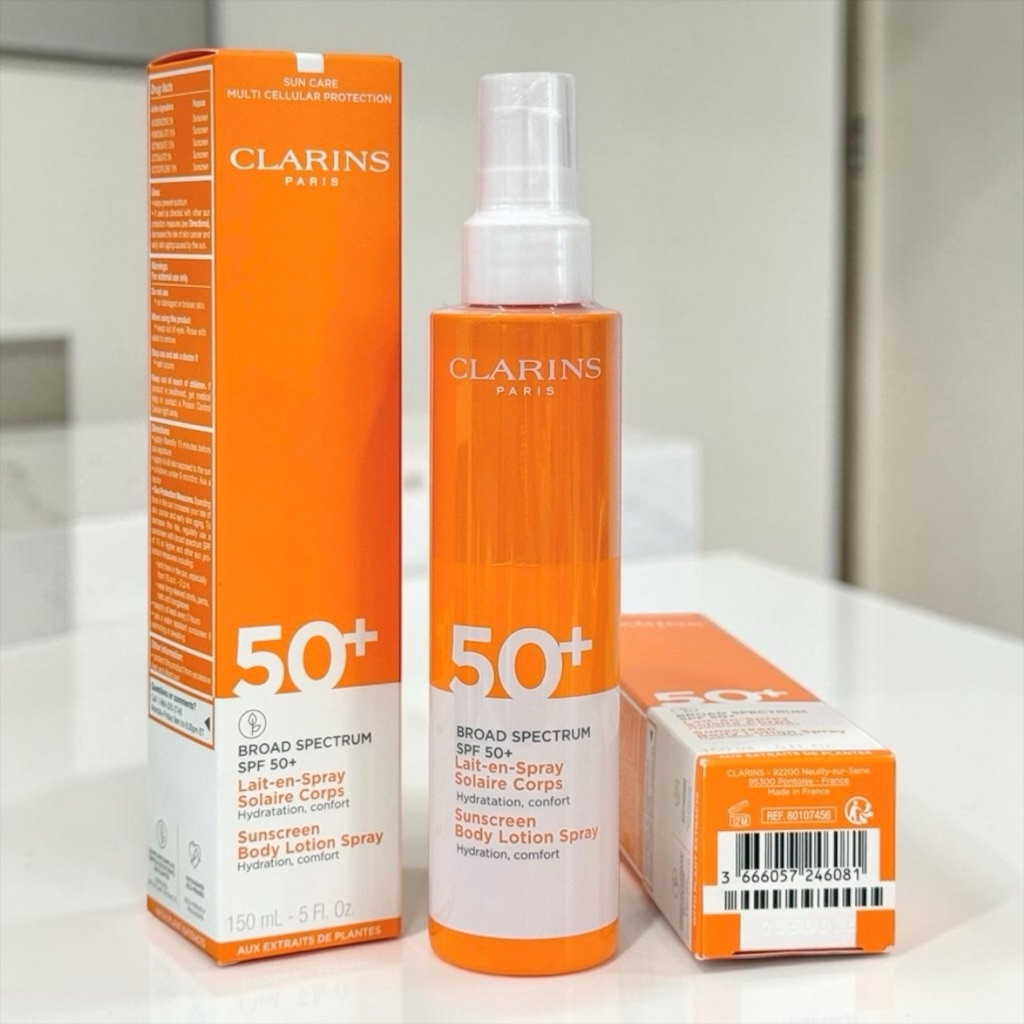 Clarins สเปรย์กันแดด Sunscreen Body Lotion Spray - Broad Spectrum SPF 50+ มีขนาดให้เลือก