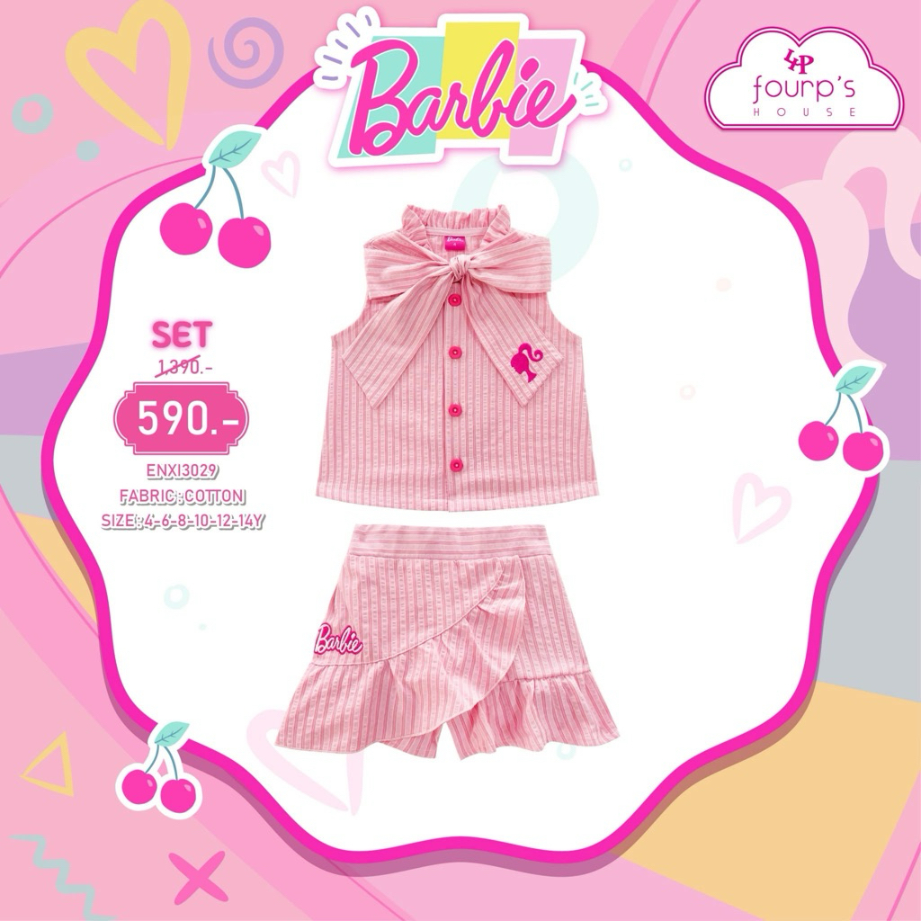 Four P’s House (เซ็ตบาบี้ โบว์ชมพู) Size 6Y