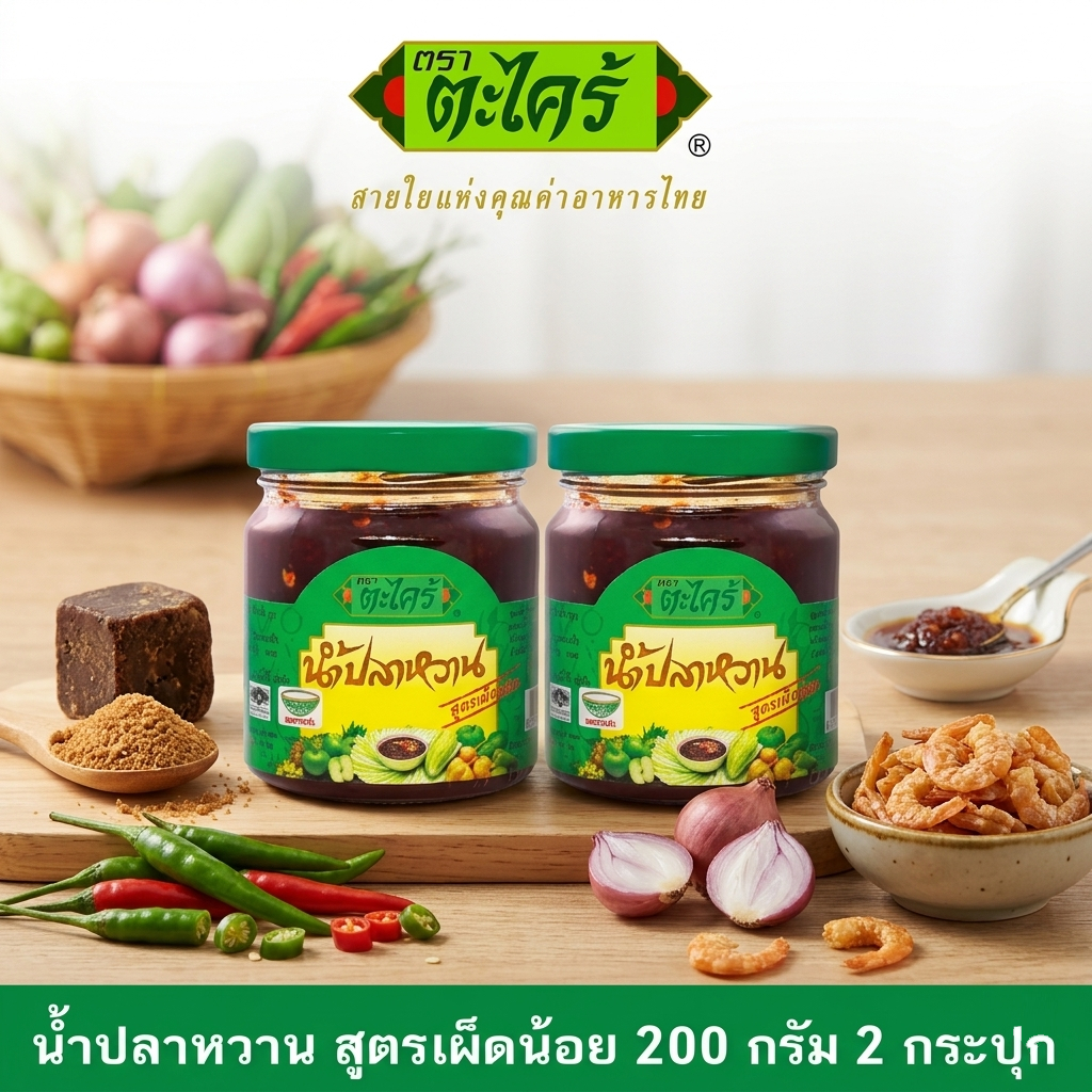 น้ำปลาหวานตราตะไคร้ 200 กรัม สูตรเผ็ดน้อย