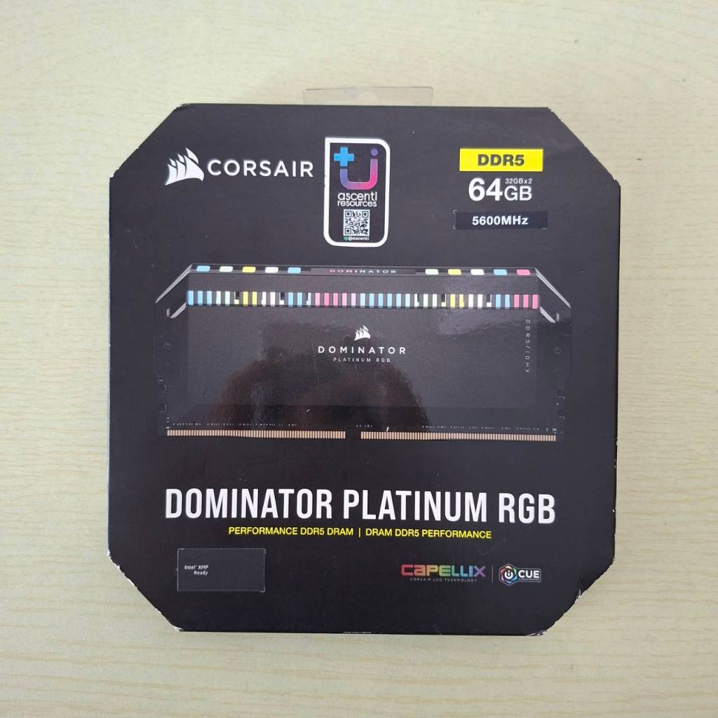 [สินค้ามือสอง] CORSAIR DOMINATOR PLATINUM RGB DDR5 (BLACK) 64GB (32GBx2) DDR5 5600MHz