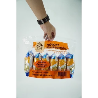 SET 5 แถม1 หนังปลาแซลมอนทอดกรอบตรา ราชา ขนาด20 กรัม หอม กรอบ อร่อย มีอย.และ ฮาลาล อิสลามทานได้