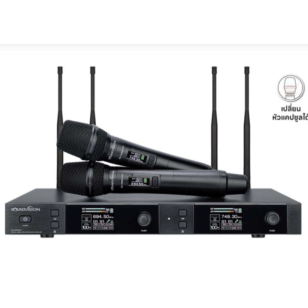 ไมค์โครโฟนไร้สายแบบมือถือคู่  Soundvision SU990D Plus HTP