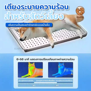 ที่นอนเย็นสำหรับแมว (แถมขวดน้ำแข็ง 2 ขวด) ที่นอนเย็นสำหรับสัตว์เลี้ยง ้ความเย็นด้วยวิธีทางกายภาพ สะอาด ผ ผลิตจากวัสดุรี