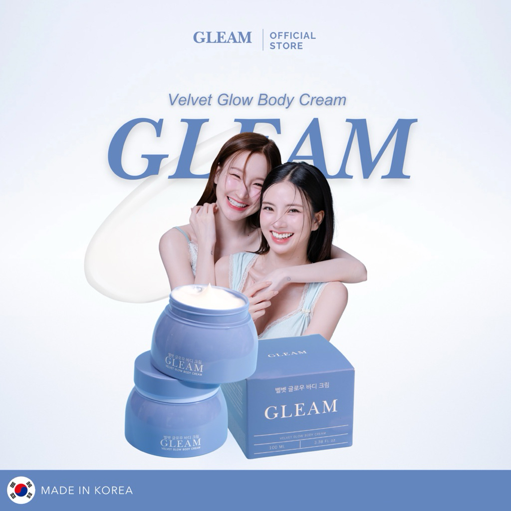 GLEAM Velvet Glow Body Cream โลชั่นบำรุงผิวกาย 100 ml. ผิวกระจ่างใสออร่าเนียนนุ่ม ชุ่มชื้น ด้วยสารสกัดพรีเมี่ยมจากเกาหลี