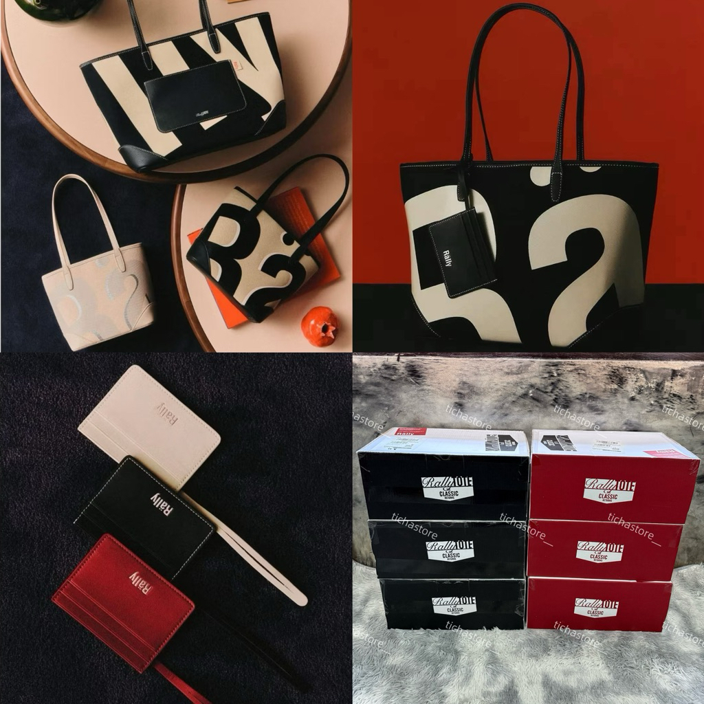 (พร้อมส่ง Lot27/03) Rally City Tote & Mini Tote Bag สี Classic Black/Signature Canvas/Snow มีของแถมทุกออเดอร์