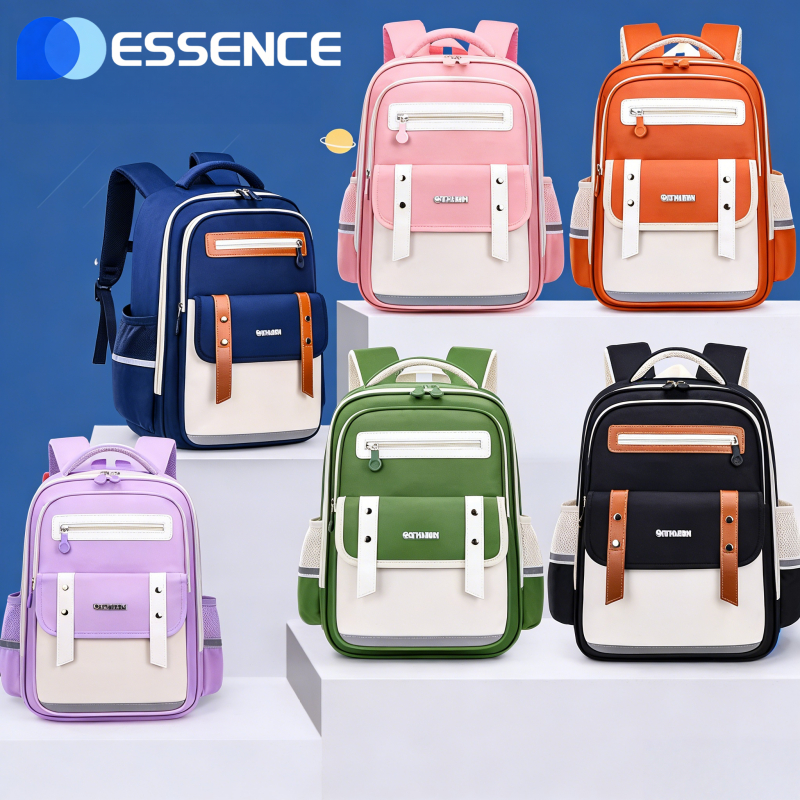 กระเป๋าเป้สะพายหลัง Unisex ความจุขนาดใหญ่ น้ำหนักเบา กันน้ำ กระเป๋าเรียนประถมสําหรับเกรด 3-6