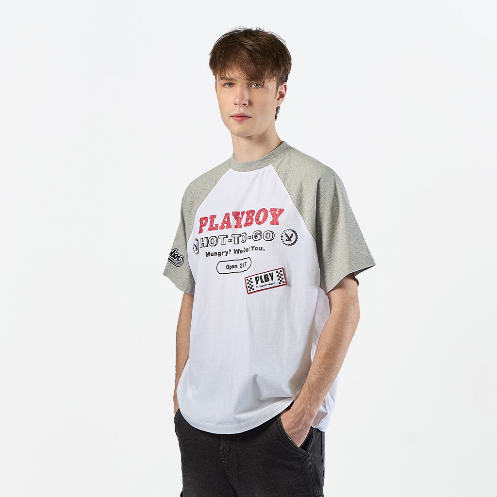 PLAYBOY เสื้อยืด oversize P1MT261OT041WH