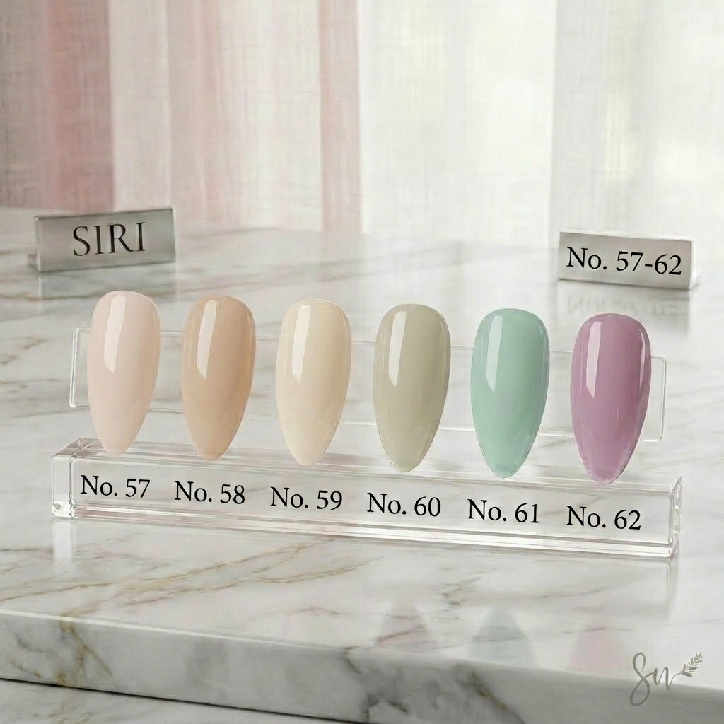 สีเจลทาเล็บ สีพื้น พาสเทลเกาหลี ชมพู ฟ้า เขียว เหลือง ร้านทำเล็บมืออาชีพ / สีเจล SIRIMONGKOL No.57-86
