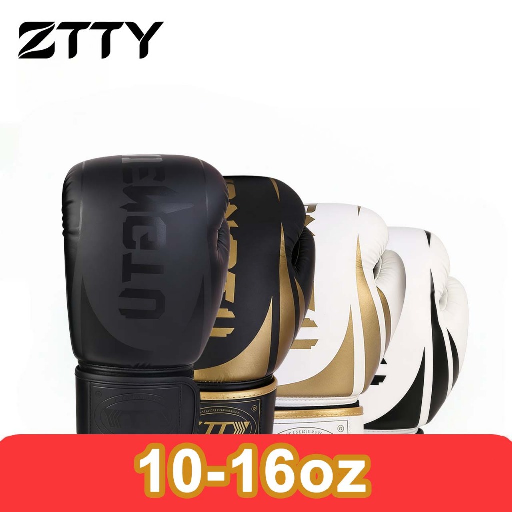 [ของแท้100%]16oz ZTTY นวมชกมวย2คู่ ผู้ใหญ่ มืออาชีพ นวมผู้ใหญ่ หนา6 ซม.นวมมวย นวมมวยไทยboxing gloves