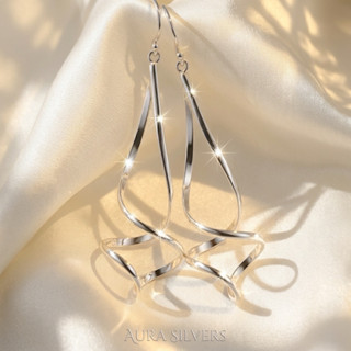 ต่างหูเกลียว เงินแท้ 925 ดีไซน์พลิ้วไหว✨ เรียบหรู ใส่ได้ทุกว…