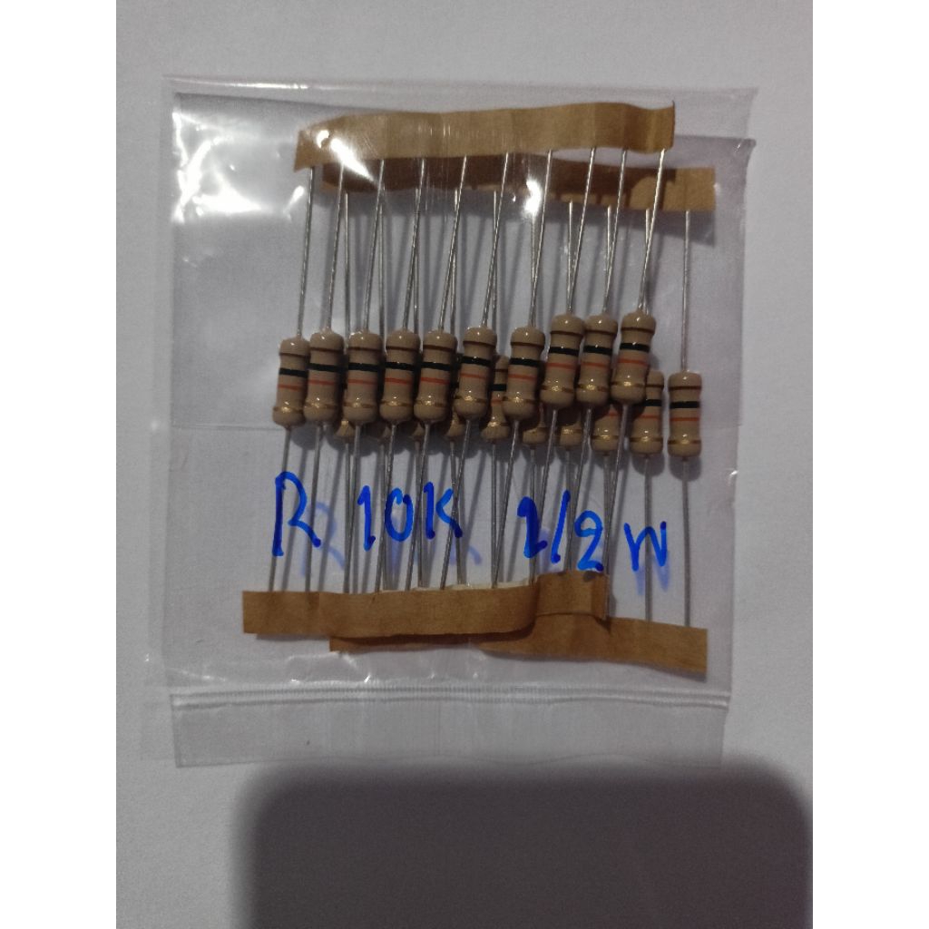 ​ตัวต้านทาน 10k Ohm 1/2W (0.5 วัตต์) แพ็ก 20 ตัว | Resistor 10k R10k พร้อมส่งจากไทย
