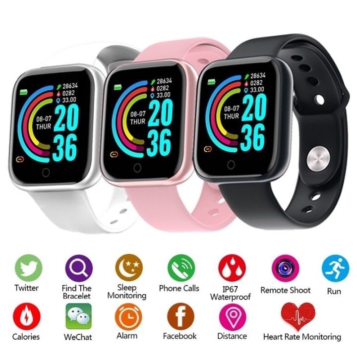 (READY STOCK) Good Quality Smart Watch android Y68 Unisex Male Female Fitness Tracker Jam Tangan fit