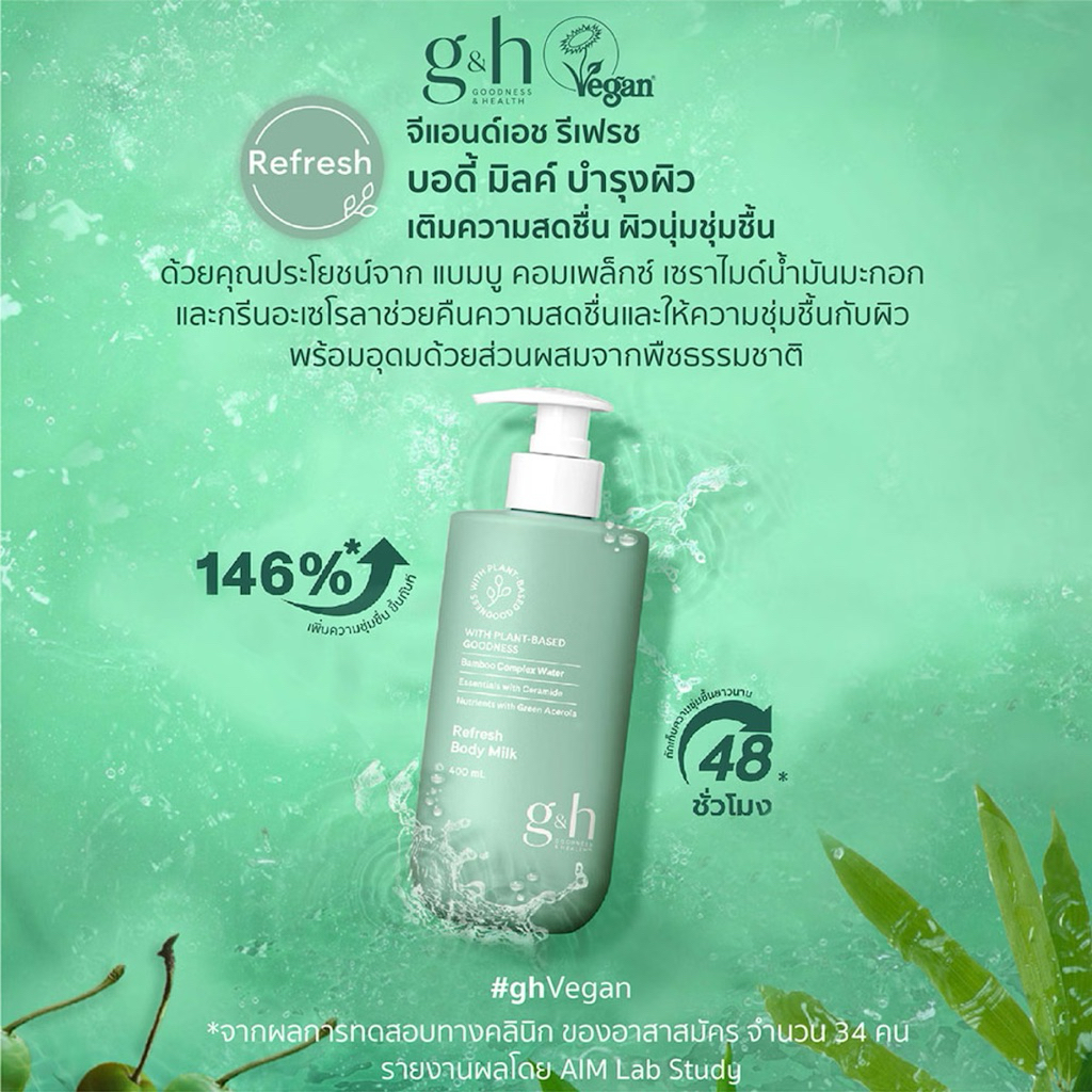 บอดี้ มิลค์ รีเฟรช 400 มล. สูตรว่านหางจรเข้ ⭐️ของแท้ชอปไทย⭐️ร้าน Atme168⭐️