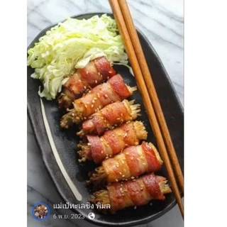 เศษเบค่อน(หมู)รมควัน ถุง 1กิโลกรัม