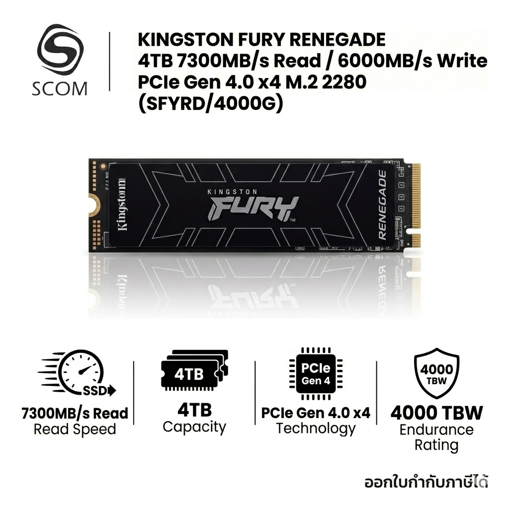 (SSD) 4TB KINGSTON FURY RENEGADE SSD M.2 PCIe NVMe (SFYRD/4000G)