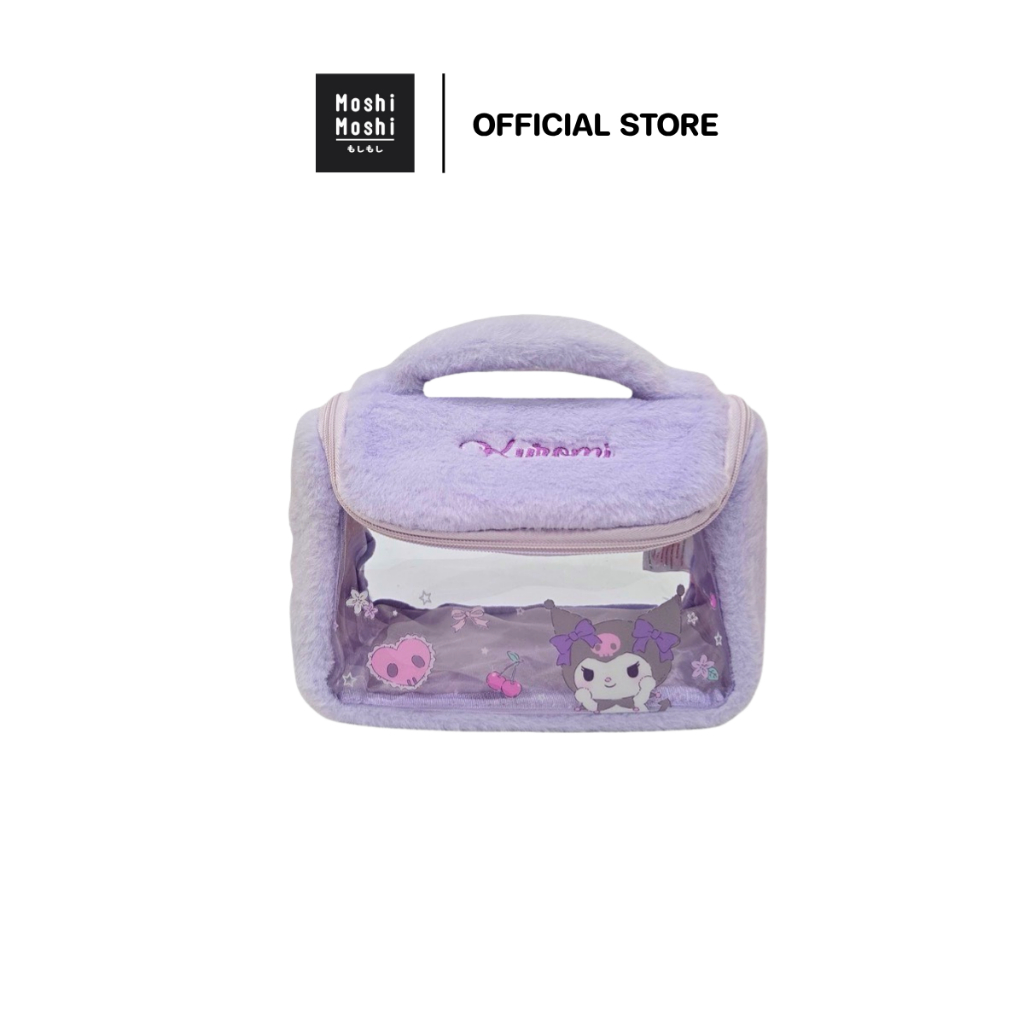 Moshi Moshi กระเป๋าเครื่องสำอางมีหูหิ้ว กระเป๋าจัดระเบียบ ลาย Kuromi ลิขสิทธิ์แท้จากค่าย Sanrio รุ่น 6100007587
