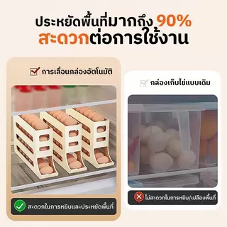 ชั้นวางเก็บไข่ 30 ฟอง เครื่องจ่ายไข่ ลูกกลิ้งไข่อัตโนมัติ ด้านข้างประตูตู้เย็น จัดระเบียบตู้เย็น