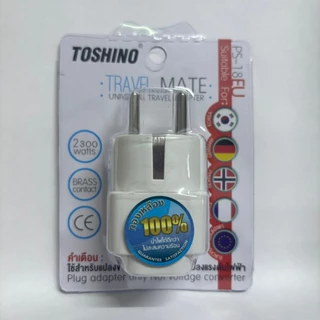 ‼️ ถูกที่สุด ส่งทุกวัน ปลั๊กอะแดปเตอร์ ยี่ห้อ Toshino รุ่น PS เต้ารับนานาชาติ รองรับไฟ 2000 วัตต์