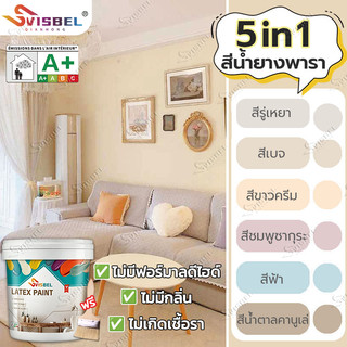 ✅80ปี สีไม่หลุด✅สีน้ำยางพารา 5ลิตร สีทาผนัง สีทาภายใน ใช้สำหรับรีโนเวทและซ่อมแซมผนัง ป้องกันราไร้กลิ่น สีทาบ้านภายนอ