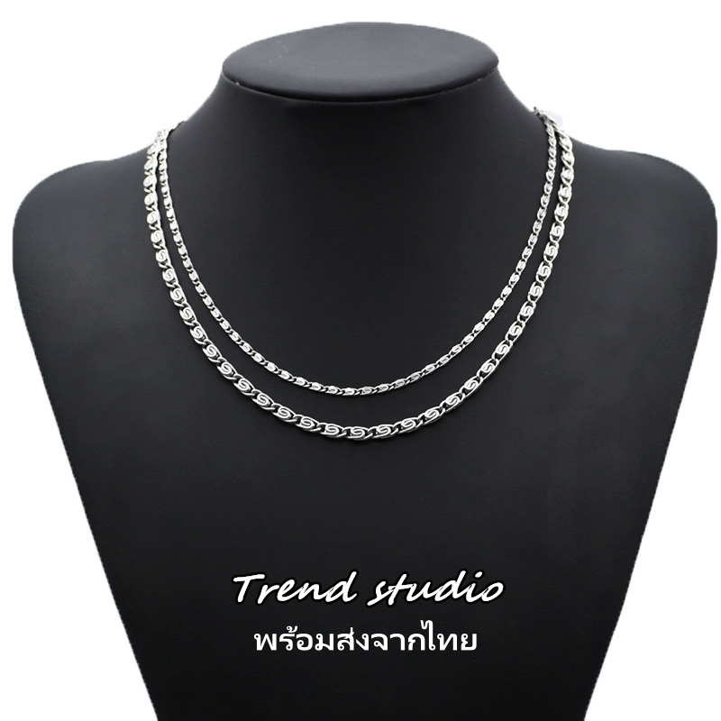 สร้อยคอคลิปหนีบกระดาษมีสไตล์ สแตนเลสจะไม่ลอกหรือเปลี่ยนเป็นสีดำ มีสร้อยคอที่คล้ายกันมากมายให้เลือก