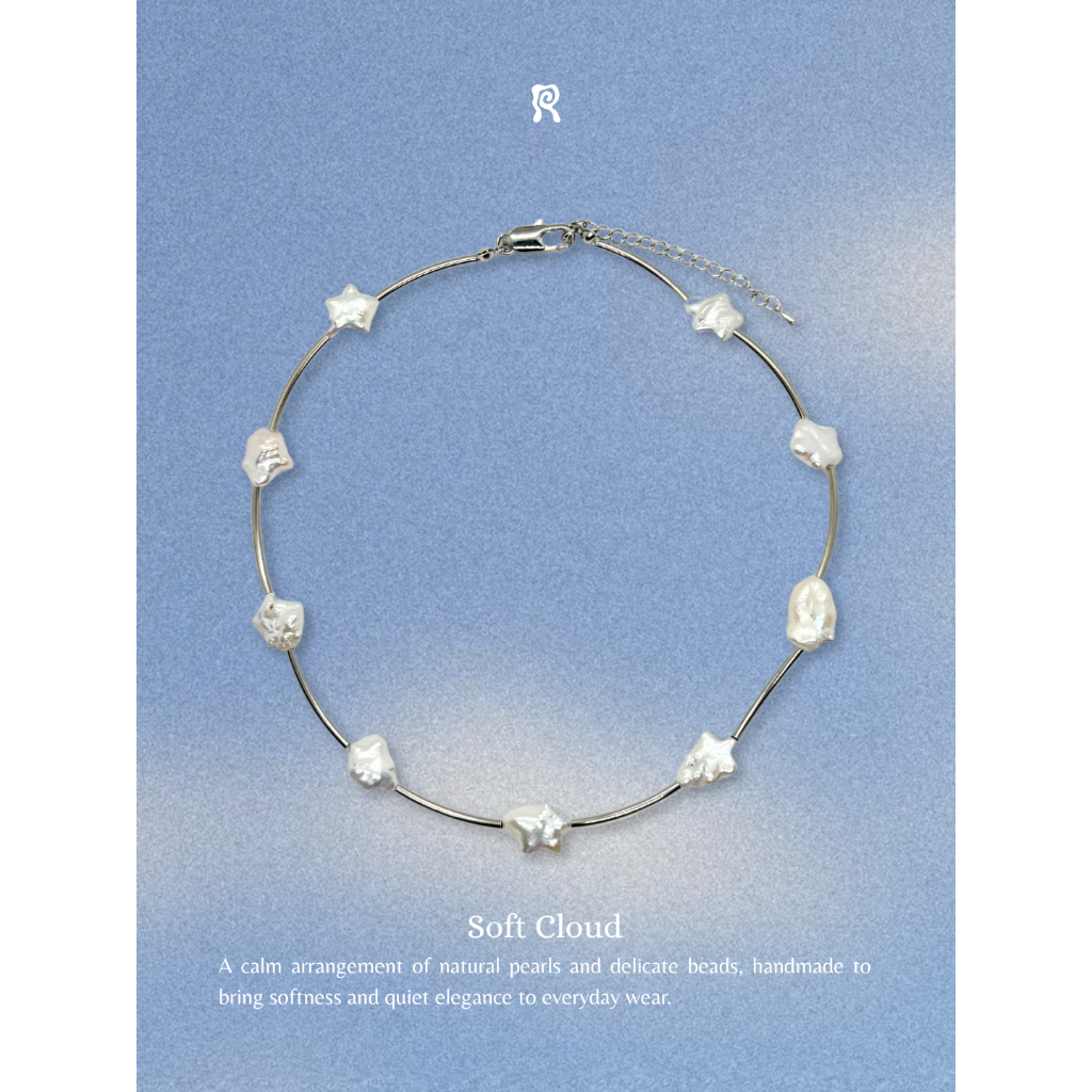 Rock Locket - Soft Cloud Necklace สร้อยคอมุกธรรมชาติ