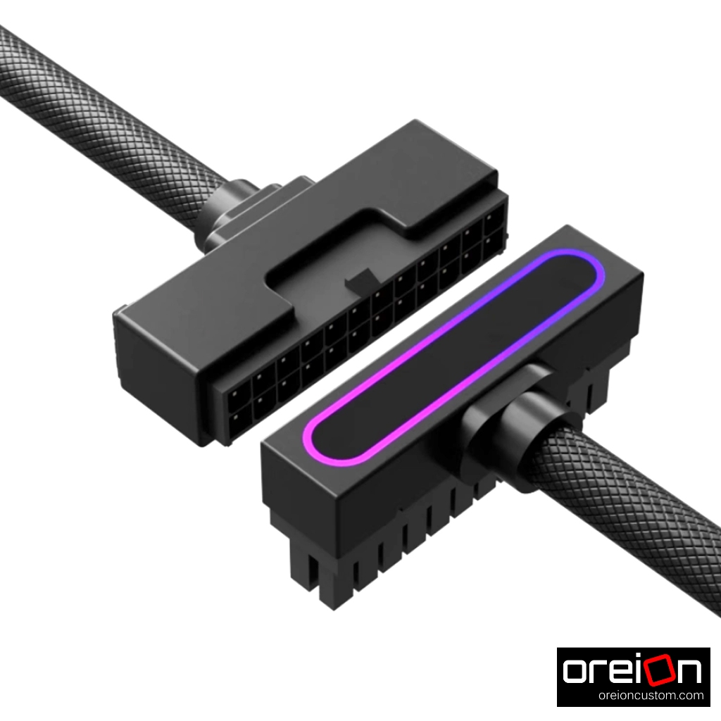 สายถักคอม Cable AIJS ต่อความยาว สายอ่อน สีดำ สีขาว Extensions PC Cable มีไฟ ARGB [พร้อมส่ง]