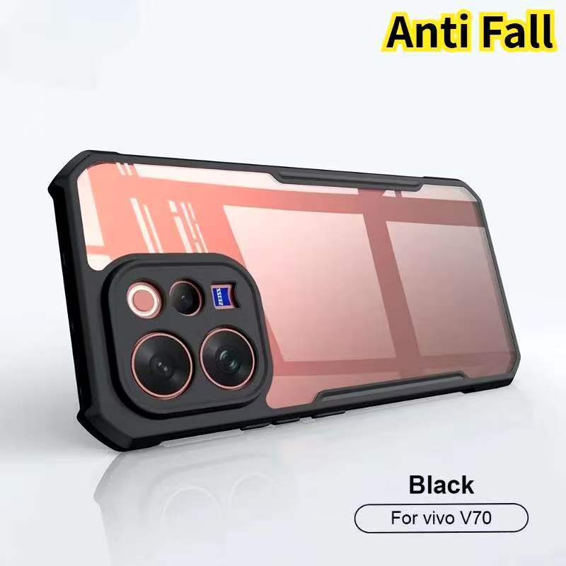 Vivo V70/Vivo V70Elite/Vivo V70FE(ส่งในไทย)เคสกันกระแทกขอบสีหลังใสVivo V70 5G/Vivo V70 Elite 5G/Vivo