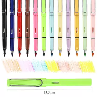 เซต 12 สี ดินสอไร้ถล่ม ดินสอใช้ไม่หมด ไม่ต้องเหลา เขียนลื่น ลบได้ ปากกาไร้หมึก ดินสออมตะ สำหรับวาดรูป ระบายสี