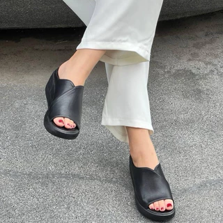 Shoes i amm B15 รองเท้าส้นเตารีด สวมหน้าเต็ม **พร้อมส่งในไทย**