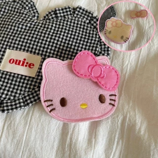 พร้อมส่ง!🇹🇭 ราคา/เซ็ต Kitty Soft Patch Clip แผ่นแปะผมตีนตุ๊กแก ลายคิตตี้&โบว์ วัสดุผ้านุ่มน่ารัก ติดแน่น ไม่เจ็บไม่กินผม