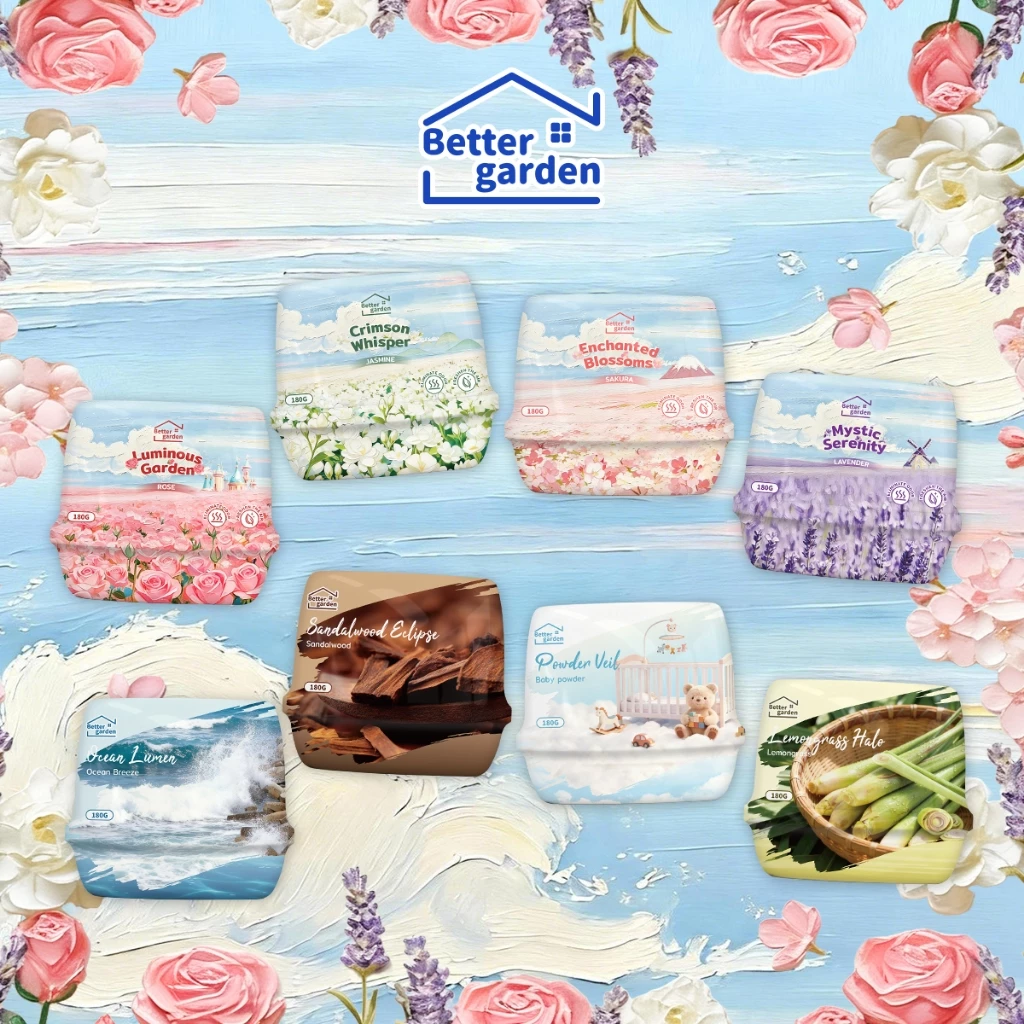 ♡ Bettergarden ♡ เจลหอมปรับอากาศ เจลหอม 180g กลิ่นหอมดอกไม้ สดชื่น 4 สไตล์ By Series Flora