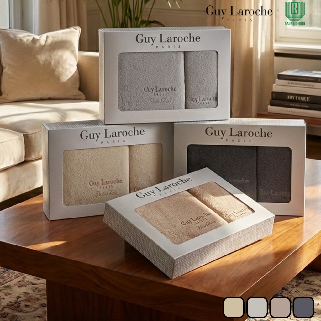 GIFTSET GUY LAROCHE TWIST FREE เซตผ้าขนหนูพรีเมียม ผลิตจากเส้นด้าย Zero Twist นุ่มพิเศษ ไม่เป็นขุย ซับน้ำดี [TGC204]