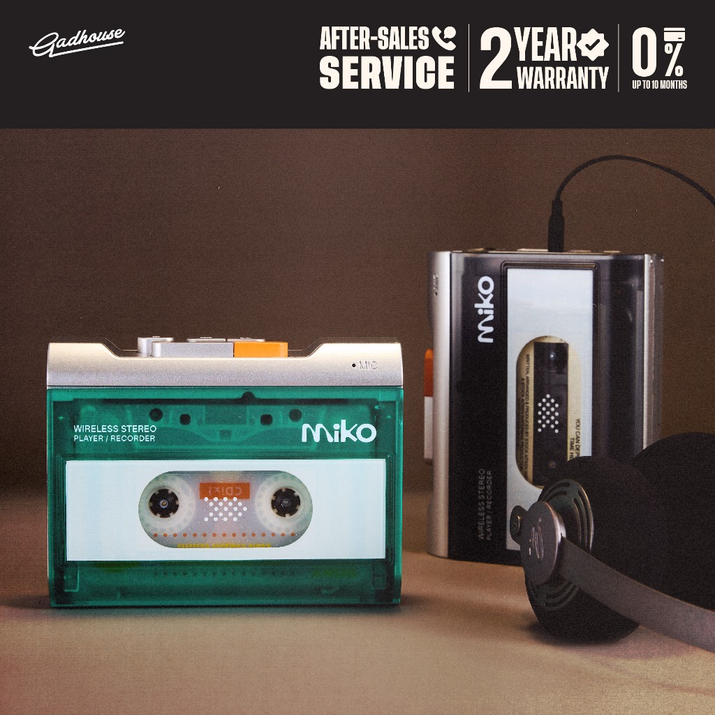 Gadhouse Miko Cassette Player | เครื่องเล่นเทปคาสเซต Miko มาพร้อมระบบอัดเสียง มีไมค์ในตัว