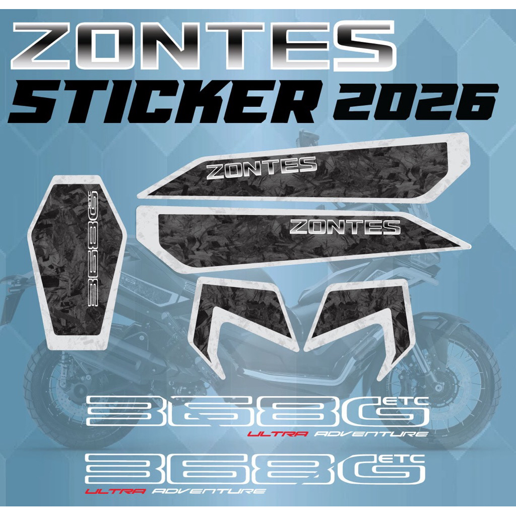 Zontes สติกเกอร์ Zontes368G 2026 Sticker Kit มอไซค์ สำหรับ Zontes368G 2026 ดีไซน์ใหม่ 2026 สำหรับมอไ