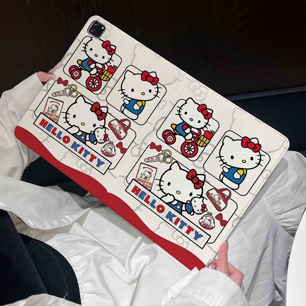 ⭐พร้อมส่ง⭐เคส Samsung Tab S9FE S9 S9+ เคส Samsung Tab Hello Kitty S10+ S10FE มีที่ใส่ปากกาS6 Lite S8
