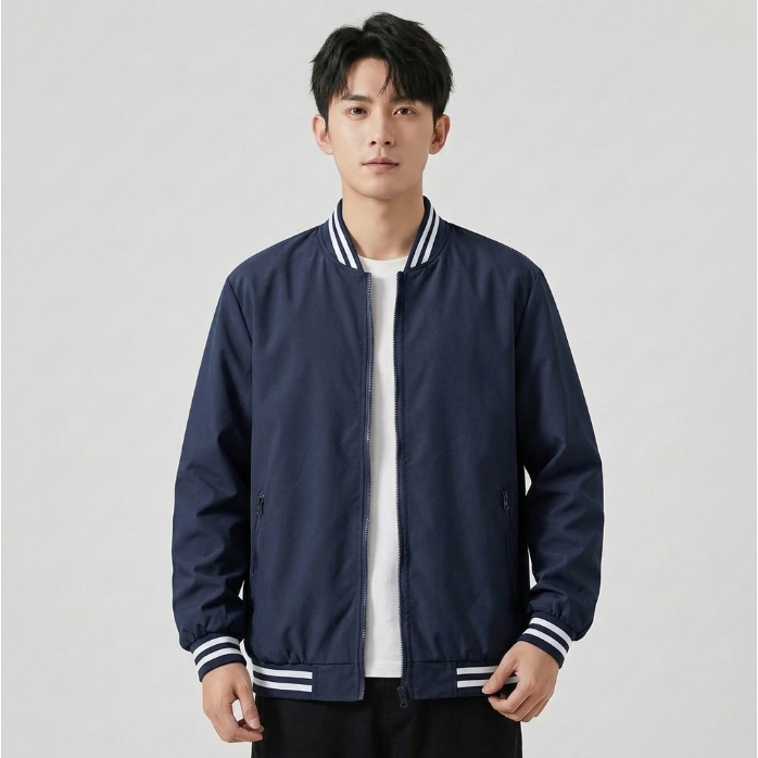 เสื้อแจ็คเก็ตกันลม/เสื้อแจ็คเก็ตเบสบอลรุ่นใหม่ กันน้ำและระบายอากาศได้ดี รูปที่ 3