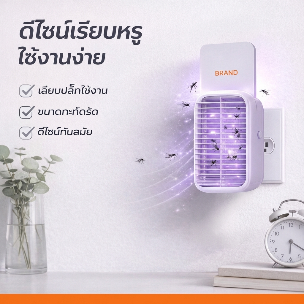 ที่ดักแมลงในบ้าน เครื่องดักยุง LED ใช้ไฟฟ้า ประหยัดพลังงาน ดีไซน์มินิมอล