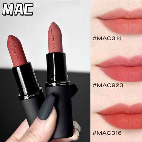 MAC PowderKiss Hazy Matte Lipstick ลิปแมตต์ เบลอปาก เนียนนุ่ม บางเบา สีสวย ของแท้