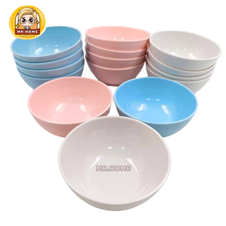 ถ้วยซุป เมลามีน ทรงโคม 5 นิ้ว สีพื้น ฟ้า ชมพู ขาว (ชุด 6ใบ)