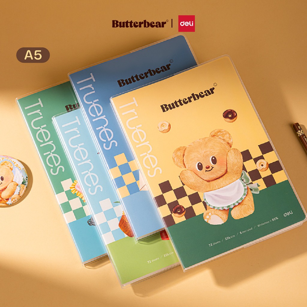 (ฺNusign X ButterBear) สมุดจด สมุดมีห่วง สมุดสันเชือก สมุดหมีเนย บัตเตอร์แบร์ (A5/B5/เลือกลายได้)