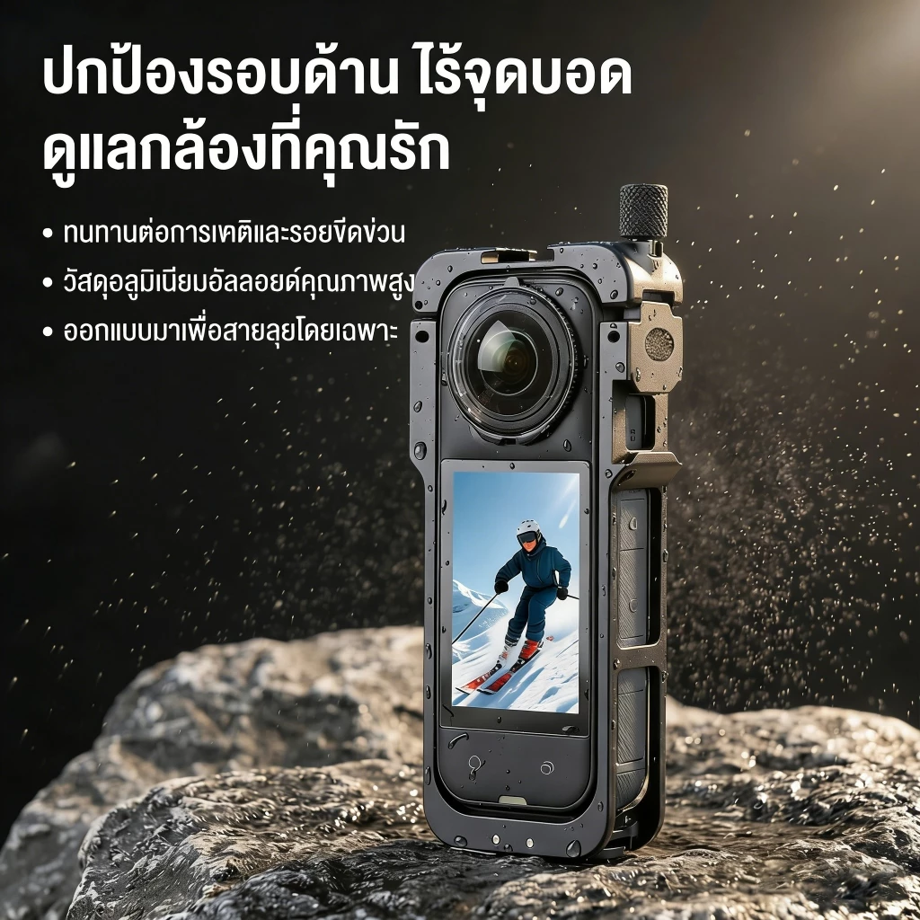 【2026 NEW】กรงโลหะ Insta360 X5 เคสป้องกันทำจากโลหะ กรอบป้องกันพร้อมรองเท้าเย็น สําหรับ Insta 360 อุปกรณ์เสริม thumbnail 9
