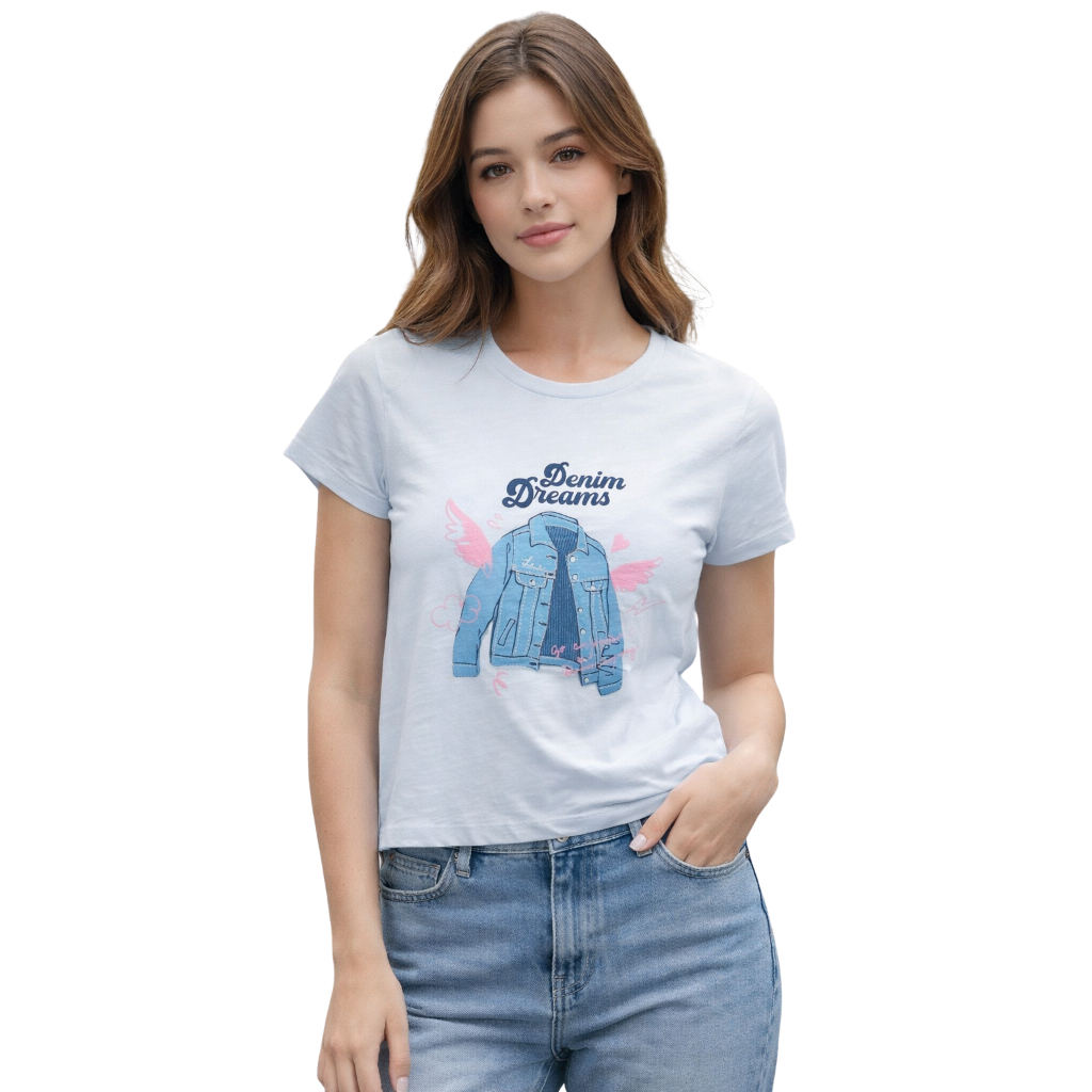 LEE เสื้อยืดแขนสั้น (ผู้หญิง) ฟ้าอ่อน (Light Blue)